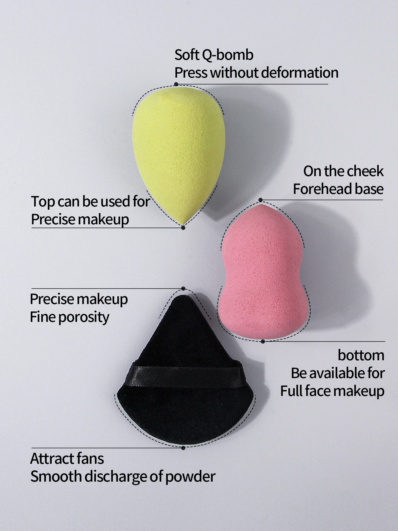 6 uds oferta especial juego de esponjas para polvos de maquillaje-esponja de doble propósito seca y húmeda huevo/herramientas de maquillaje triangulares para esponjas en polvo