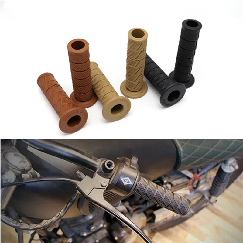 Motorcycle Handlebar Modified Retro Rubber Anti-Slip Throttle Handlebar 7/8 Inch 22mm Harley Scooter Universal Grip CG125