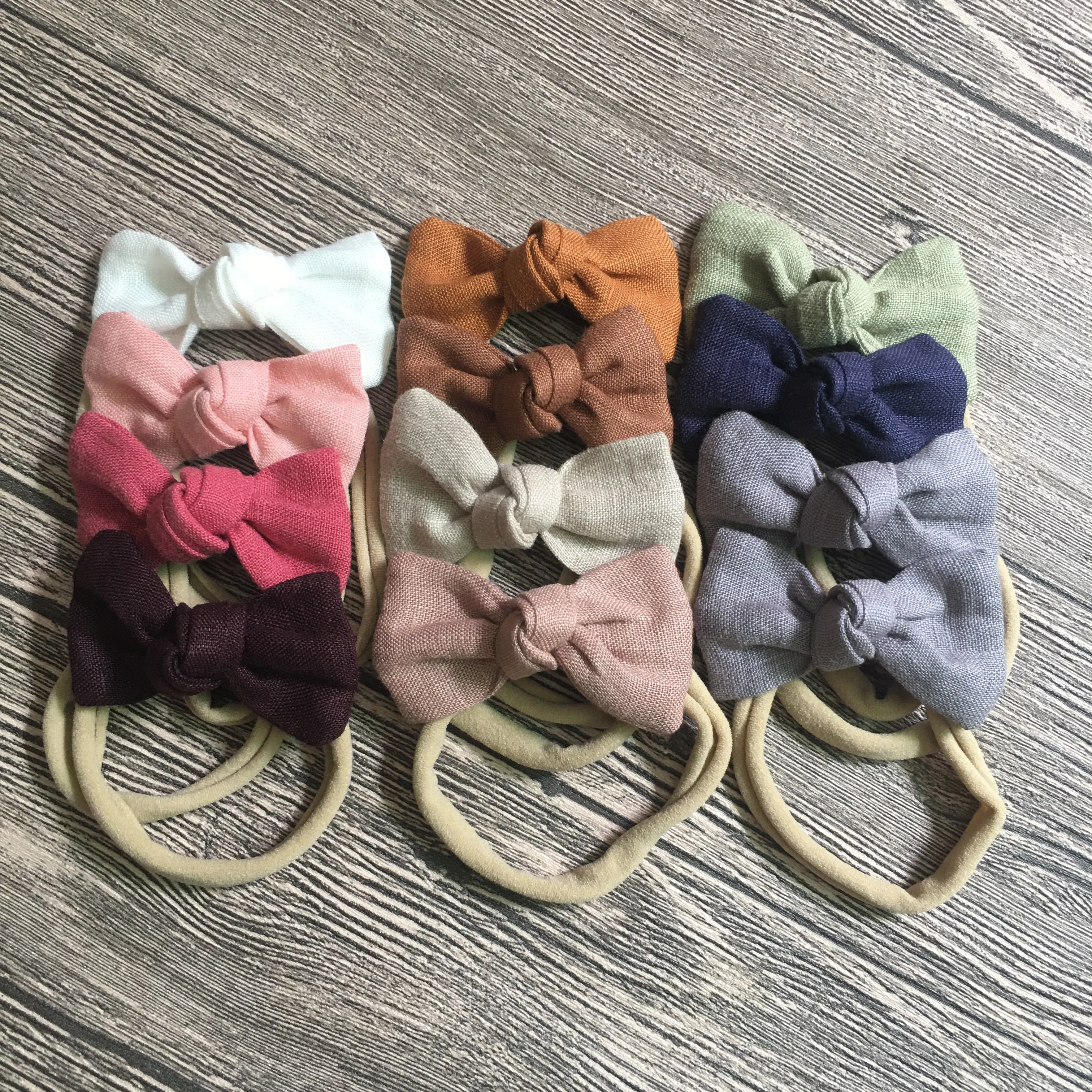 2.5 Inch Cute Children's Headbands Solid Cotton Sweet Mini Bows Hairbands Fashion Girls Baby Hair Accessories