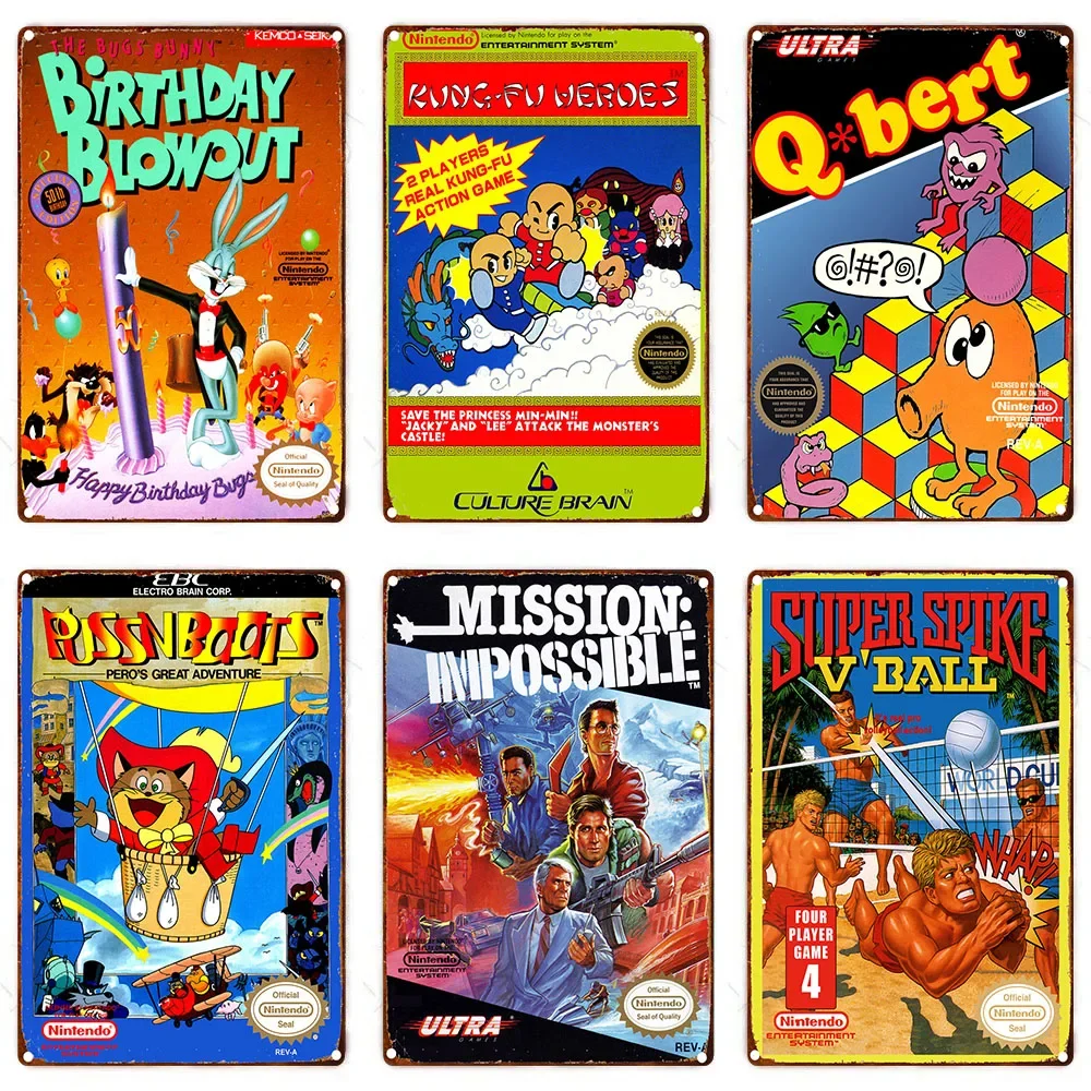 Cartel de juegos Vintage, placa de Metal, cartel de estaño, placas de decoración de pared de sala de juegos Retro, decoración de arte para habitación de niños, hogar desgastado y Chic