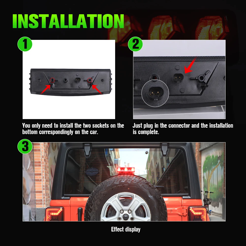 Nuovo design impermeabile Ip67 Led terze luci di stop luci di stop a montaggio alto per Jeep Wrangler Jl Jk