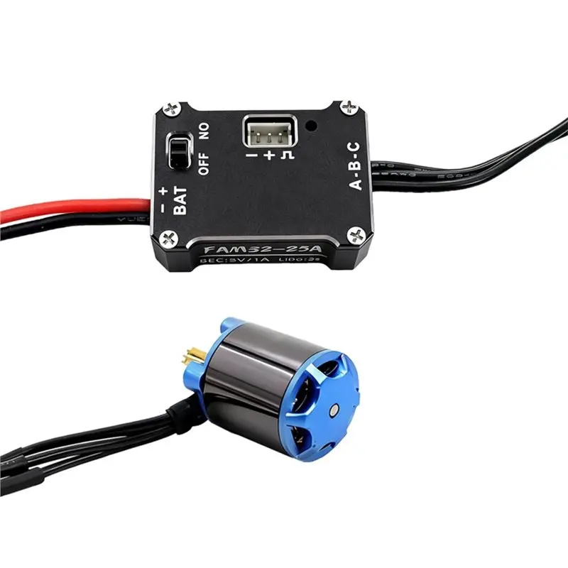 AS96-RC Crawler Brushless Motor Kit 25A ESC 1212 5000KV Outer Rotor For 1/30 Axial SCX30 1/18 TRX4M FCX18 1/24 SCX24