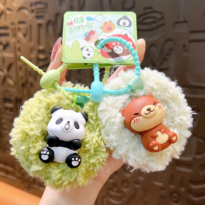

Cartoon Cute Chubby Animal Keychain Children's Fun Panda Fox Doll Girl Exquisite Bag Car Keychain Accessories Kids Birthday Gift
