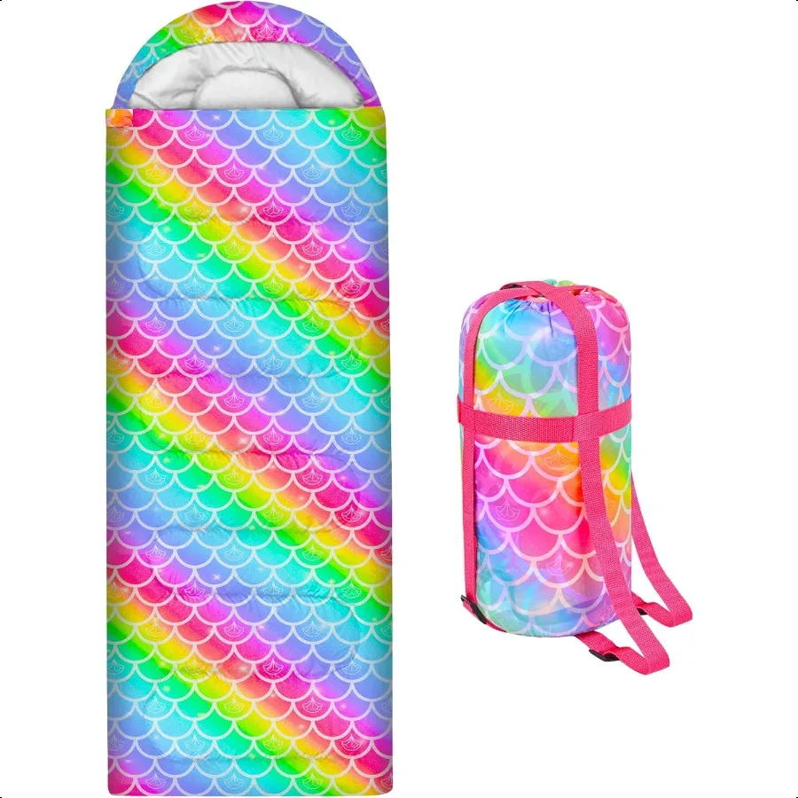 

Sleeping Bag for Girls 3 Season Warm Cool Weather Lightweight Waterproof Camping Sleeping Bag with Carry Bag for Camping Hiking