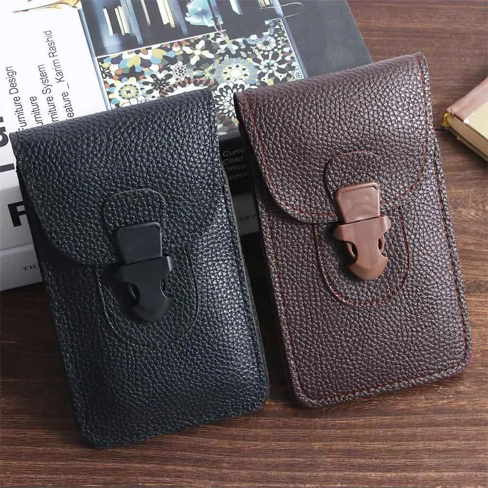 

Men Fashion Through Belt Multi Layer Phone Holder Waist Bag Phone Holster Sport Purse Belt Pouch