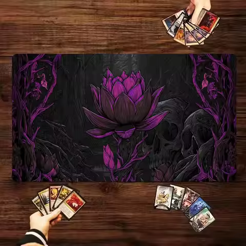 Dark lotus Mouse Pad Card Playmat Stitched with Magic Zones Game Mats Tabletop for MTG/TCG Card Battle Commander Deck Gaming Mat