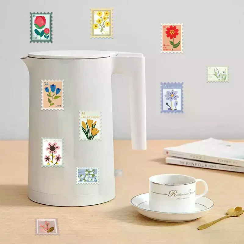500Pcs Flower Stamps Roll Sticker Harajuku Cartoon Y2k Fashion Scrapbook Graffiti Cafe DIY Scrapbooking Phone Gifts Decals