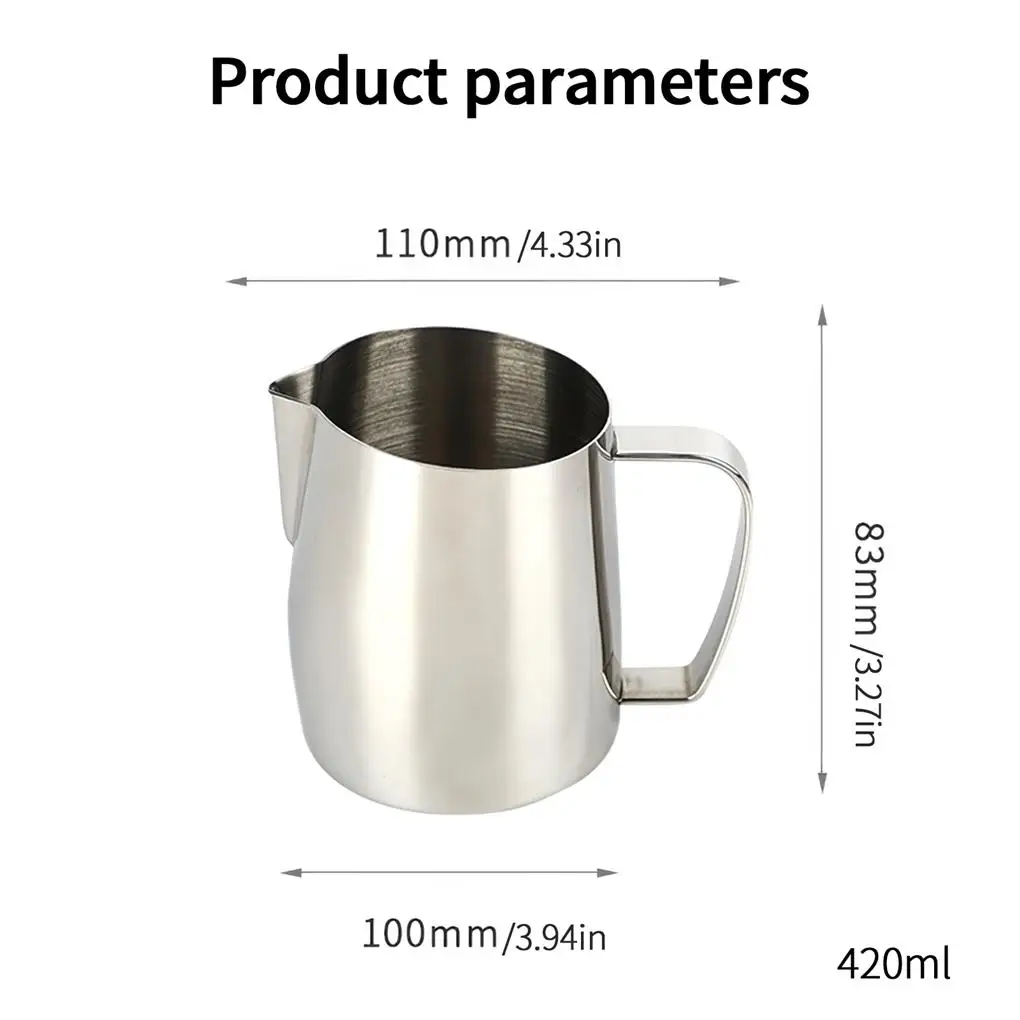 420ml Coffee Pitcher Milk Chocolate Frothing Jug Offices Home Dining Restaurant Kitchen Cafe Tea House Steaming Cup