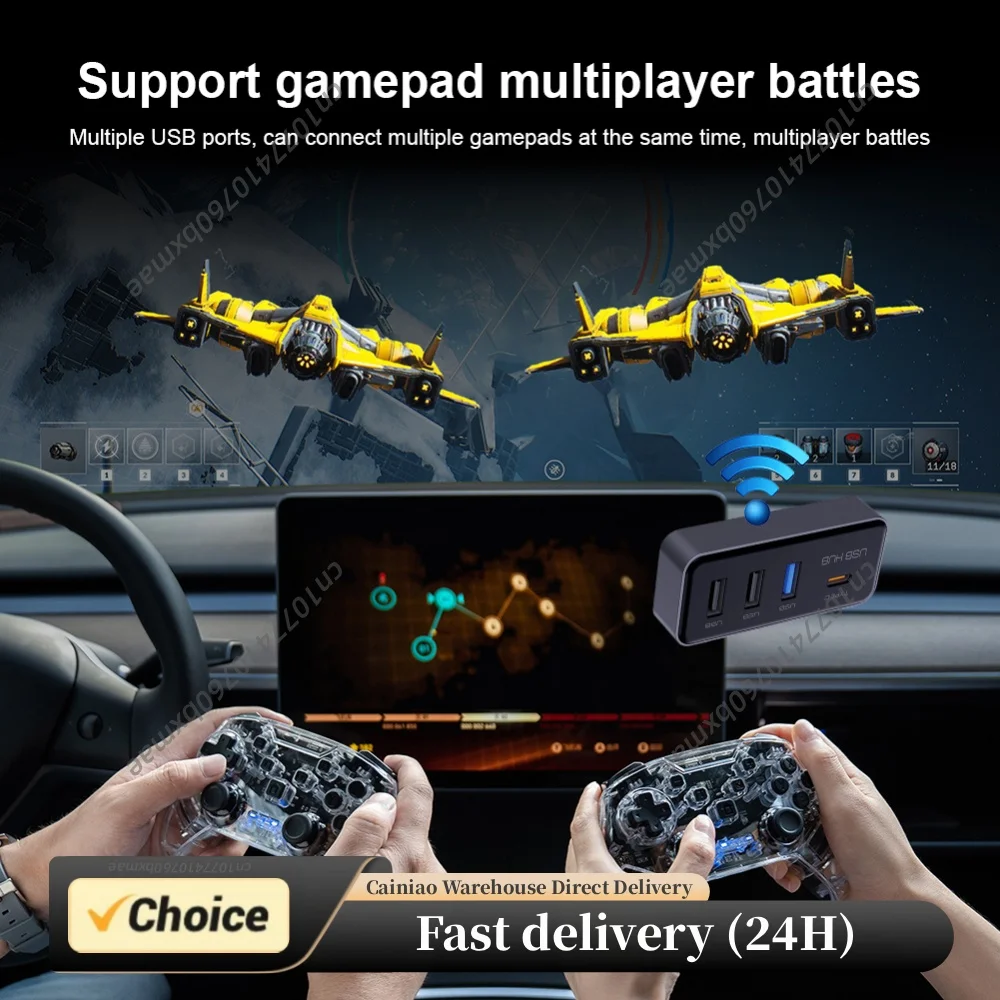 4-in-1 Multi Port Glove Box USB Hub Docking Station Expansion Dock for TESLA Model 3 Model Y Car Accessories