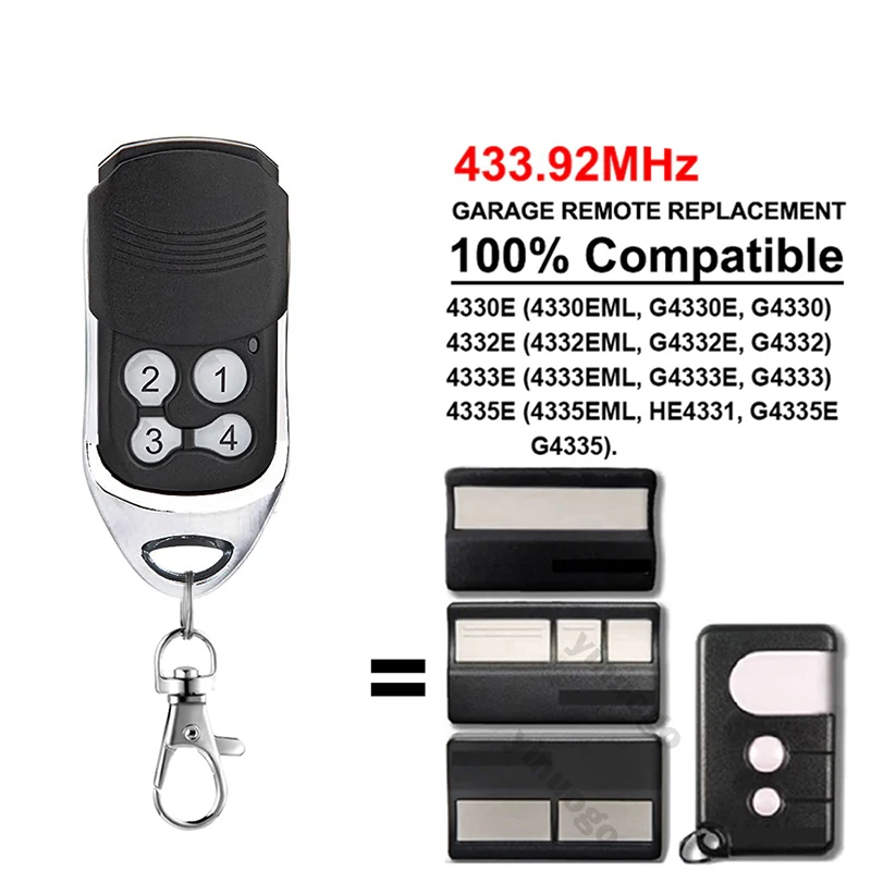 

4333E 4335E 4332E 4330E 4335EML 4333EML 4332EML 4330EML Remote Control Garage Door Opener Transmitter 433.92MHz Rolling Code