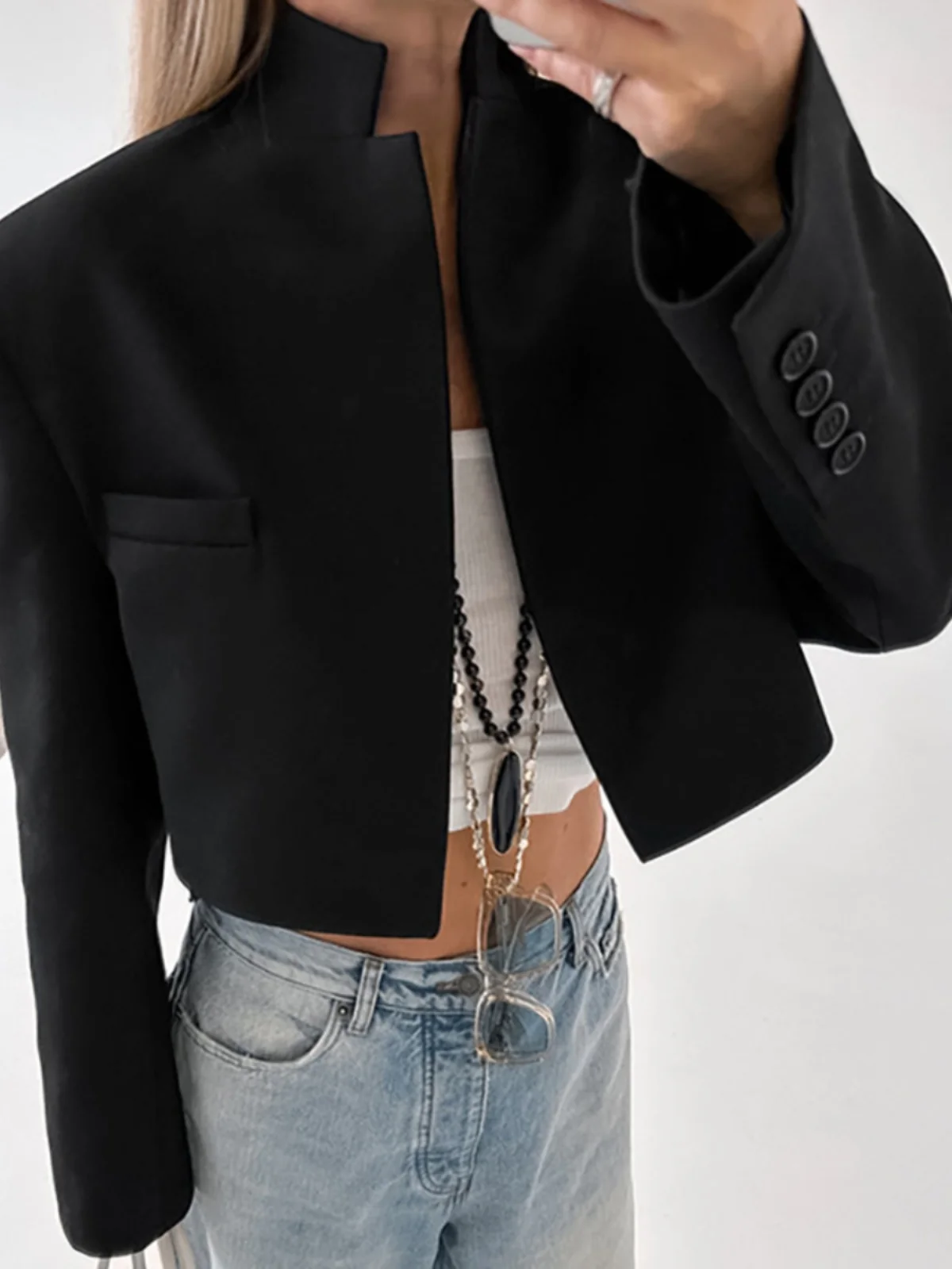 

Новый модный универсальный приталенный женский жакет для осени и зимы, маленький размер, популярный женский топ