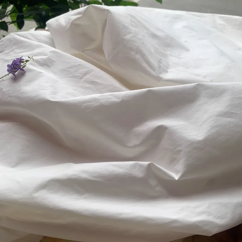 

Antique White High Density Cotton Fabric Italian Imported Trench Coat Dress Blouse Long Staple Textile Summer Collection Fabric