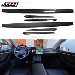 Matte & Glossy Real Carbon Fiber For Tesla Model 3 2017- 2023 Model Y Car Accessories Central Console Dashboard Panel Cover Trim
