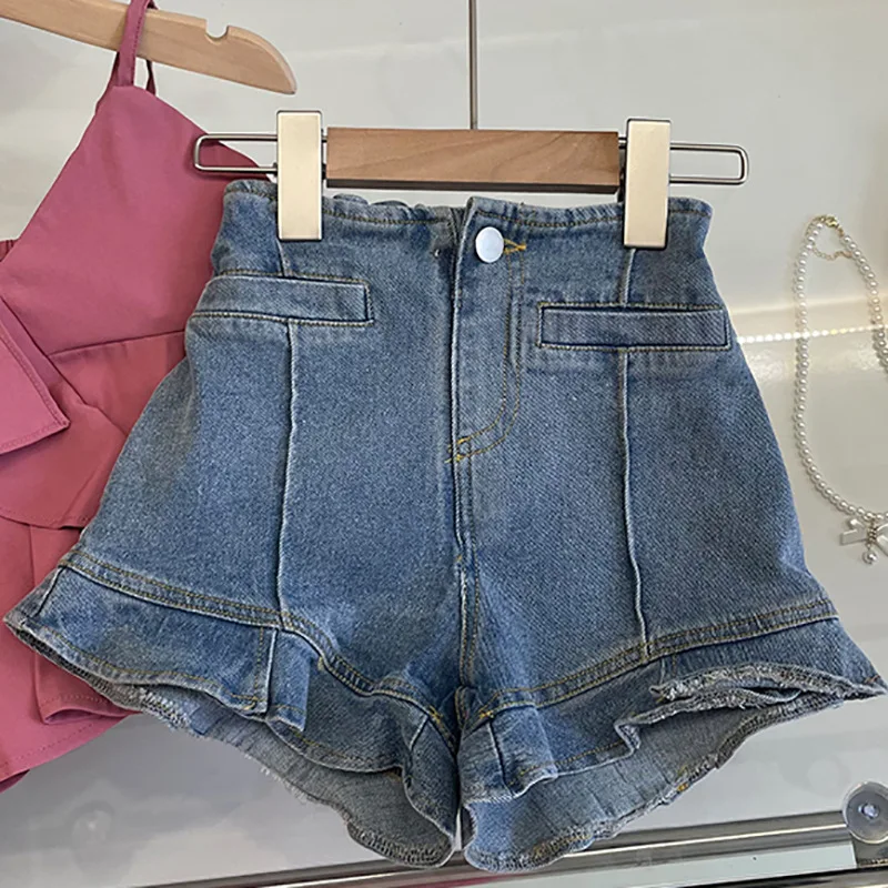 

Fashion Girl Denim Shorts Pants Summer Children Casual Solid Ripped Shorts Cotton Girl Trousers1-4 Years Kids Girl Clothes