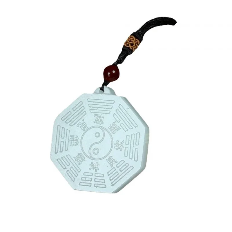 Natural Jade Gossip Taiji Yin e Yang collana fortunata da uomo e da donna ciondolo in giada felpata semplice marca di giada