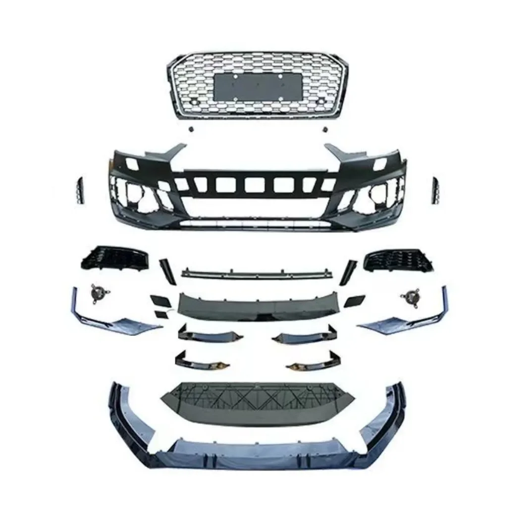 Pp Material Wide Car Parts Auto Body System for  A5 S5 Upgrade To Rs5 2017-2019 Front Rear Bumper Grille Side Skirts