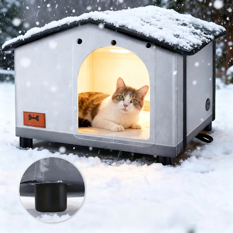 

Winter Outdoor Cat House Ultimate warmth, featuring an eave and escape door Designed for stray cats Outdoor cat shelter