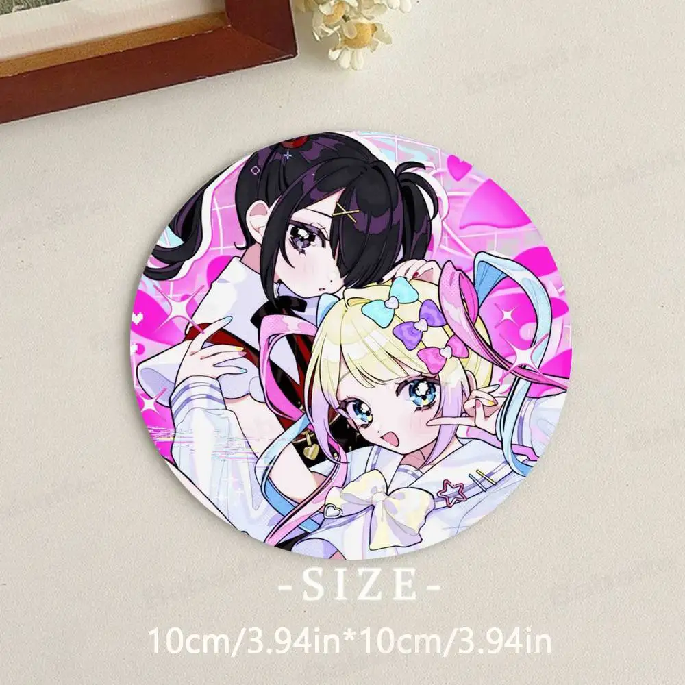 Needy Girl Streamer Overload Anime Wood Coaster Set - Heat Resistant for Tea & Coffee, Home Cafe Decor Holiday Gift