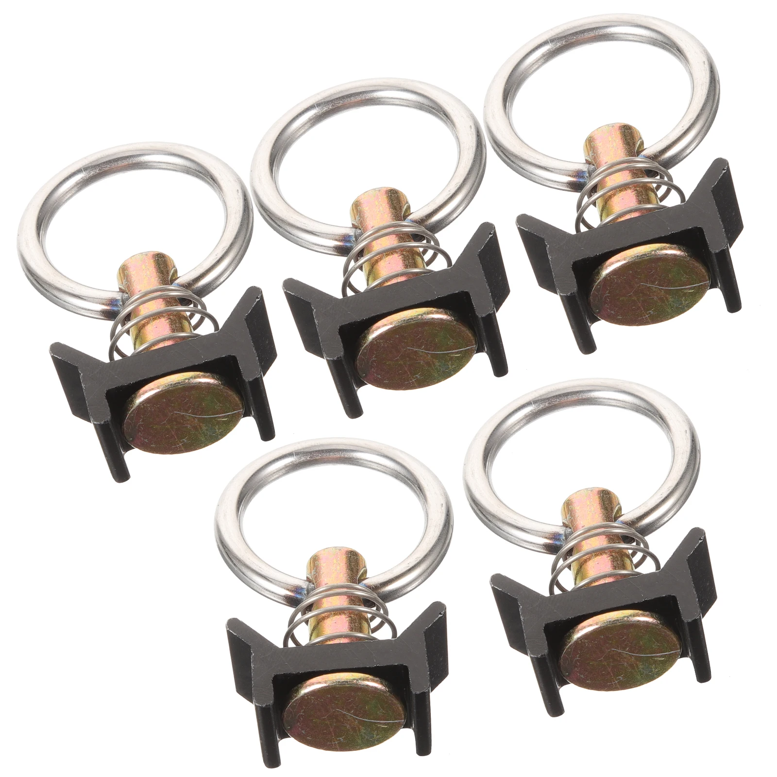 

5pcs Hanging Ring Accessories Sturdy Steel Durable Non Rusting Single Stud Fitting Compatible L Shaped Rails Cargo