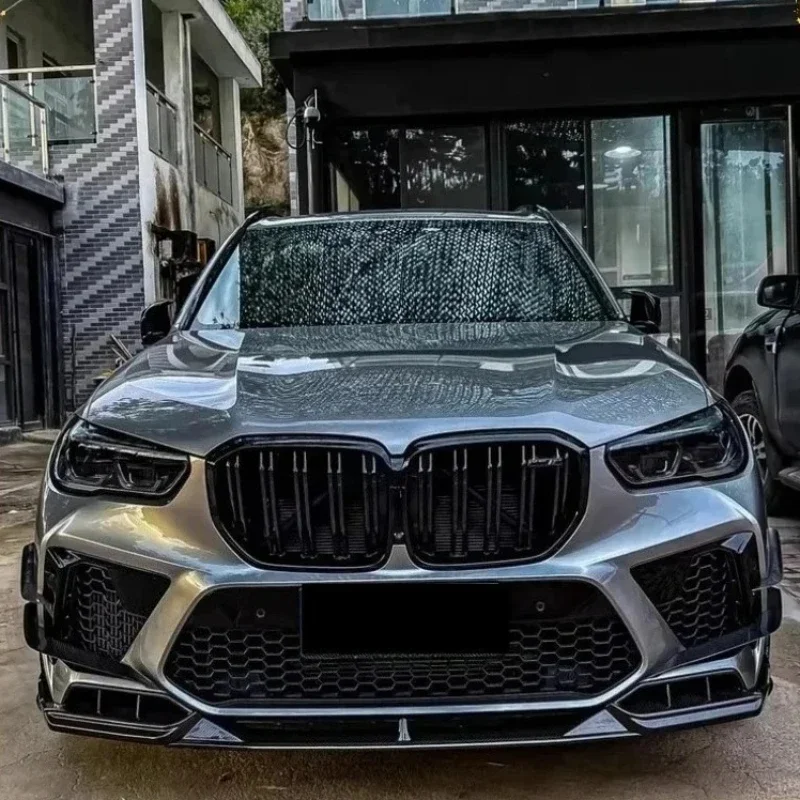

For BMW X5M F95 Real Dry Carbon Fiber Front Bumper Side Wings Carbon Fiber Bumper Canard Winglet Fins body kit 2019+Accessories