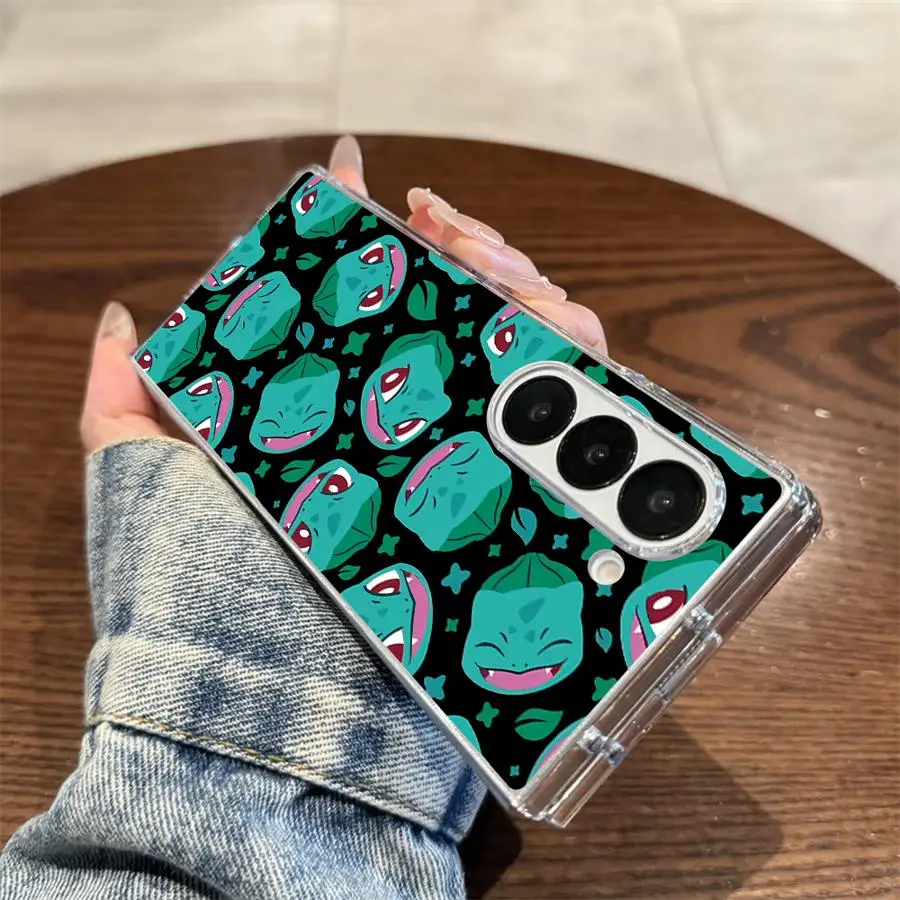 Funda para Samsung Galaxy ZFold3 ZFold6 Z Fold 7 6 5 4 3 ZFold4 ZFold7 ZFold5 funda dura para teléfono Pokemons Pikachu