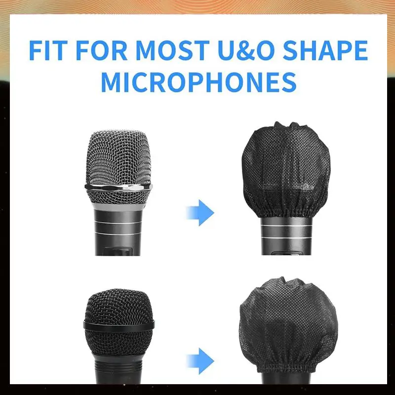 

480Pcs Mic Covers Disposable Non-Woven Mic Cover Mic Microphone Windscreen & Filters For Karaoke-Y05A