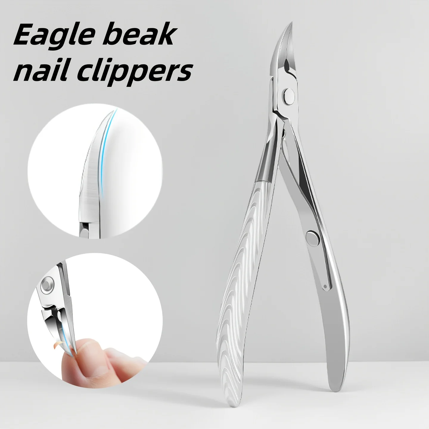 Stainless Steel Ingrown Toenail Clippers Slanted Design with Extended Tip for Thick Soft Nails Eagle beak Nail Clippers Gift 3