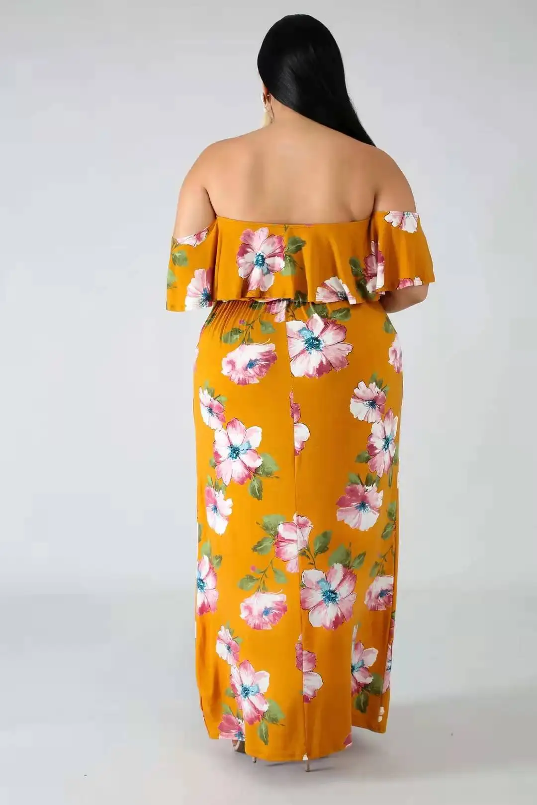 2022 venda quente plus size sexy fora do ombro maxi vestidos longos para mulheres atacado china