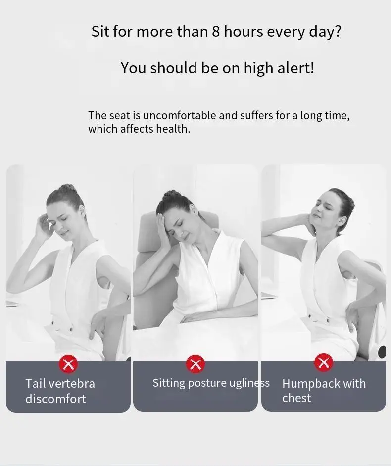 Solvath 2026 New Lumbar Support Memory Foam Cushion Ergonomic Pressure Relief Pad Comfort Sitting for Sedentary Use