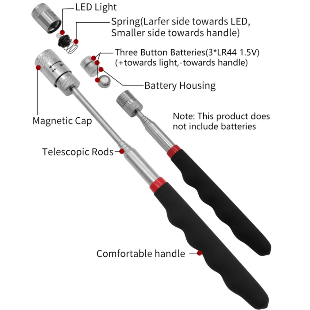 Mini Draagbare Telescopische Magnetische Magneetpen Handig Gereedschapscapaciteit Voor Het Oppakken Van Moerbout Uitschuifbare Ophaalstangstick