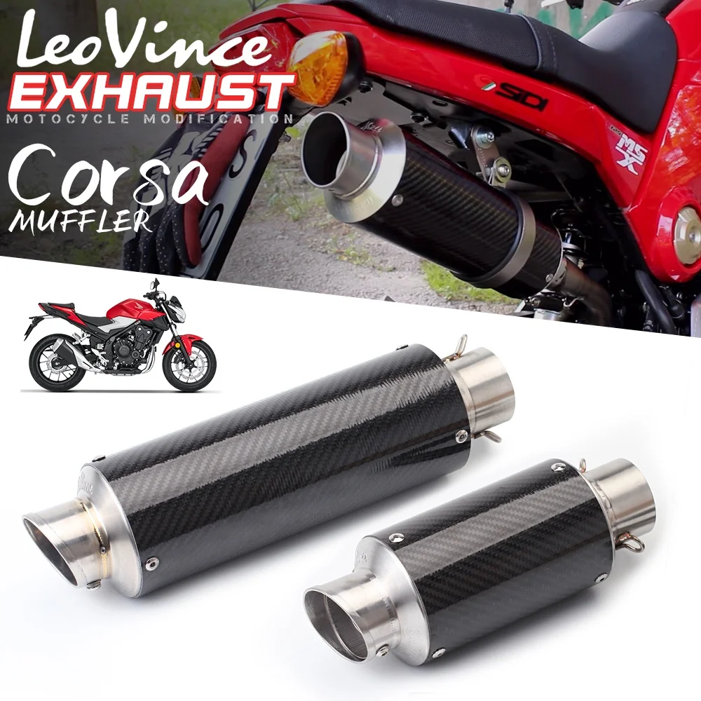 Motorcycle Exhaust Pipe Modified Yamaha 600 R1 Ninja400 LeoVince F02 Carbon Fiber