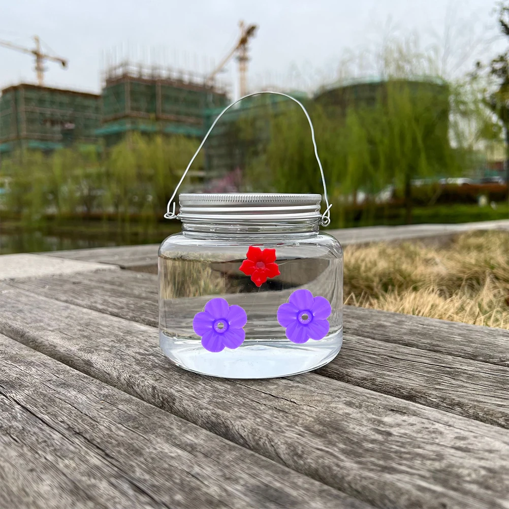 

18Pcs Hummingbird Feeder Replacement Flowers Bright Plastic Flower Shape Bird Feeder Parts Outdoor Feeding Ports