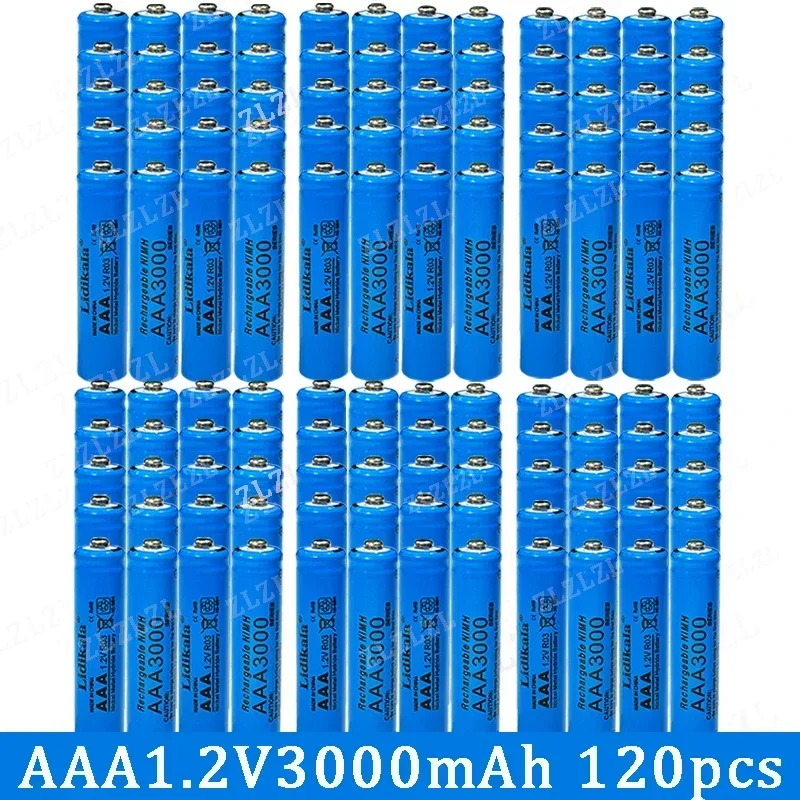 2-120PCS High-quality 1.2V AAA 3000mAh Nickel Hydrogen Battery Alkaline 1.2V Clock LED Toy Camera Battery Rechargeable Battery