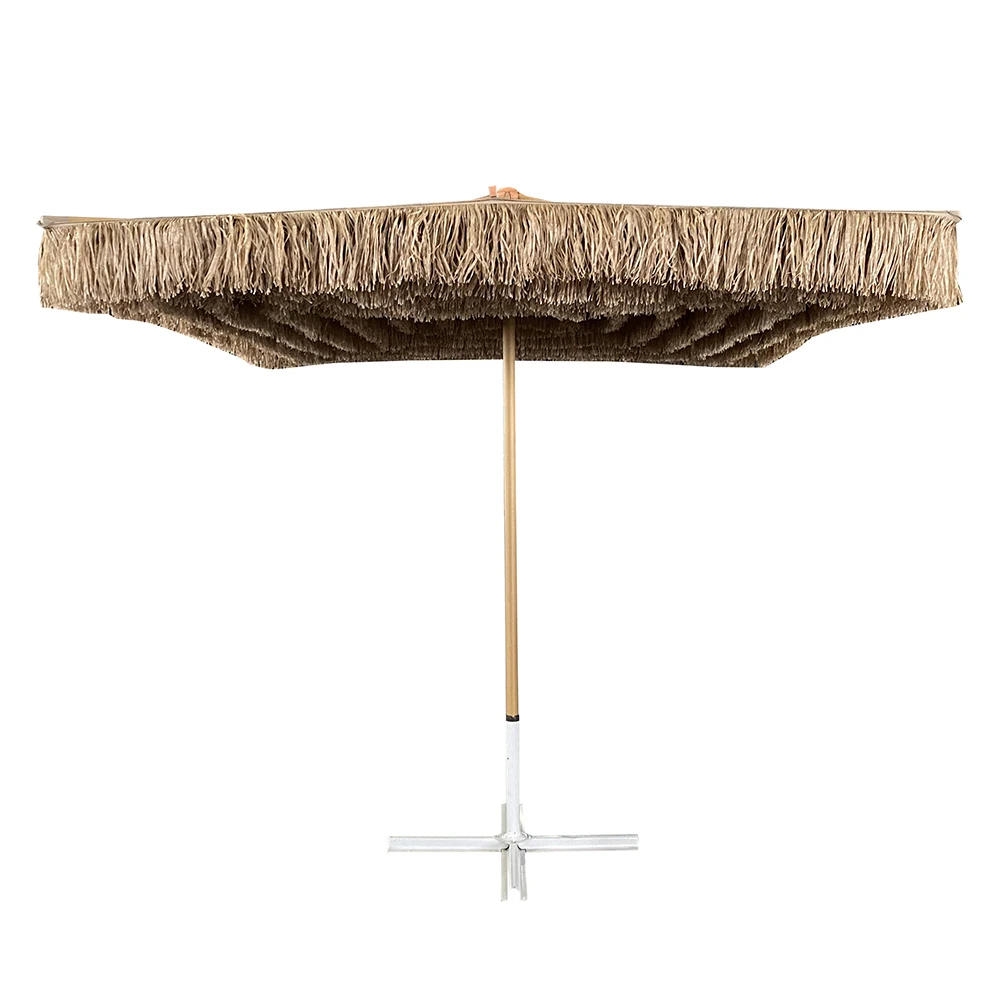 

Modern 2.5x2.5M Square Aluminum Pole Sun Umbrella for Outdoor Courtyard Garden Beach-PP Grass Thatched Beach Sun Umbrella