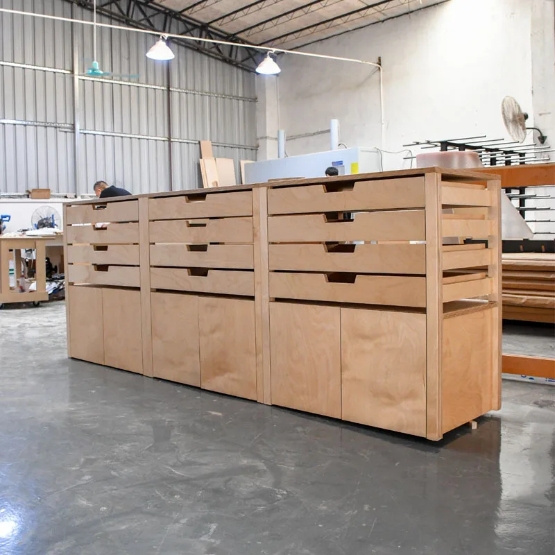 

Japanese-style solid wood dining side cabinet, drawer, living room locker, modern simple Nordic designer home log storage