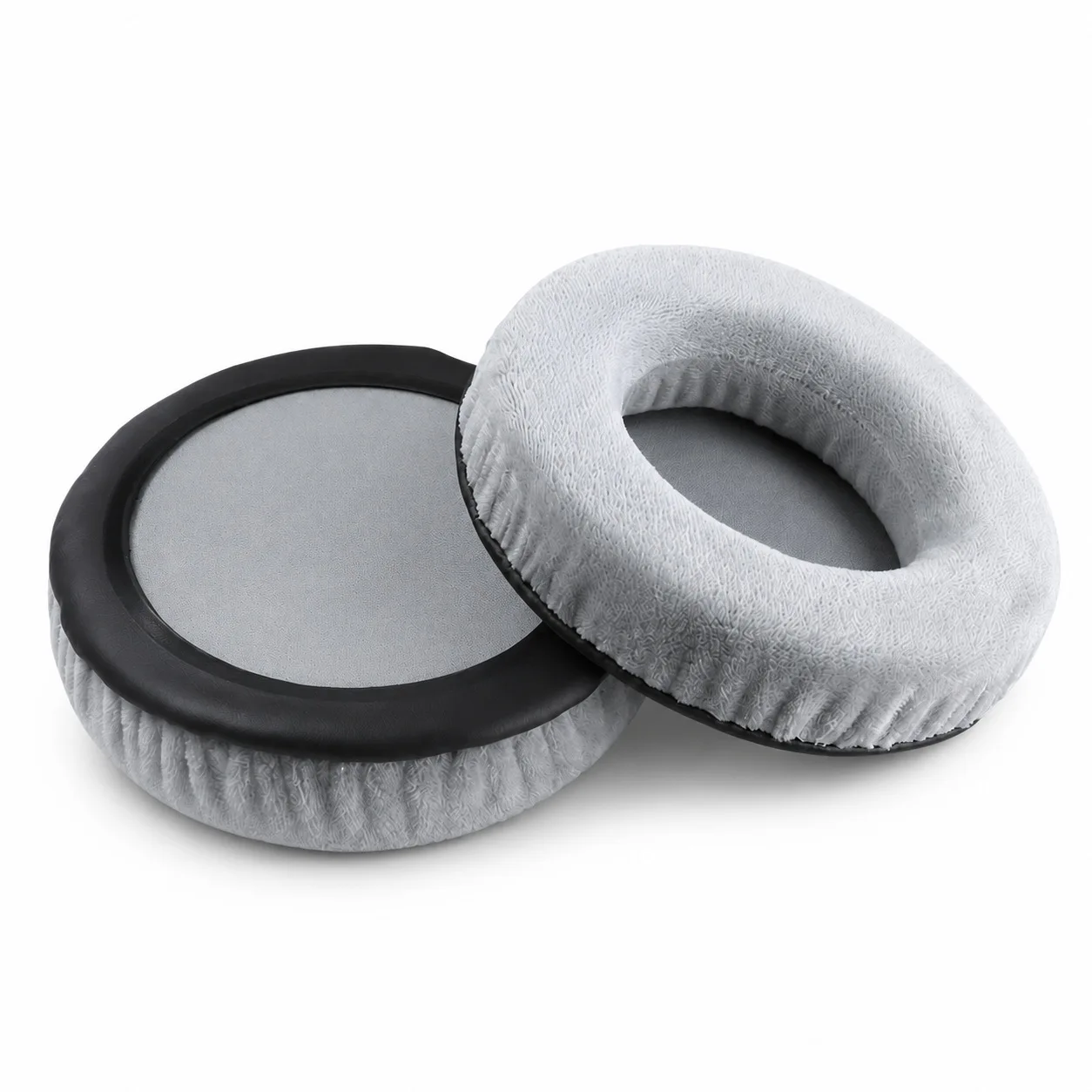 Fluwelen oorkussens hoofdtelefoon vervangende kussens oorkussens snel terugverende spons rond grijs universele oorkussens 60-120mm headset
