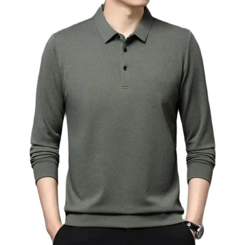 Spring and Autumn Men's High Quality Embroidered Long Sleeve Polo Shirt New Luxury Fashion Business Leisure Multi Functional Top