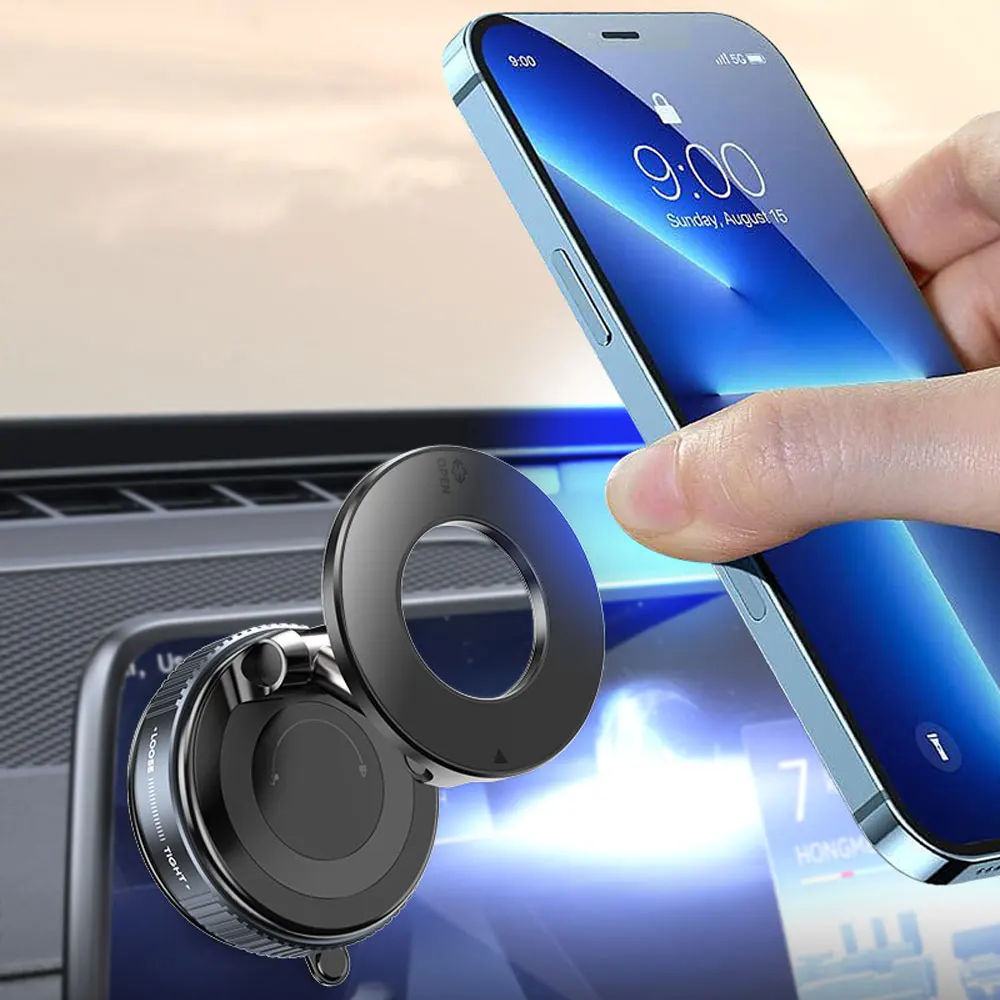 2025 جديد K007 ل Magsafe حامل هاتف السيارة شفط كأس فراغ الهاتف المغناطيسي Hholder 360 حامل هاتف قابل للدوران وقابل للطي