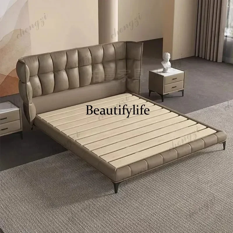 E136 Queen Size Double Bed Comforter Luxury Platform Living Room Queen Bed Full Size Headboards Single Lit 2 Personnes