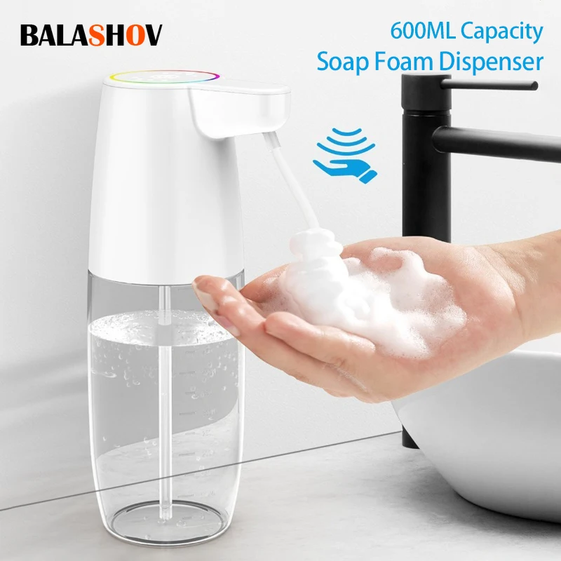 600ML Foam soap dispenser LED light infrared induction Hand washer automatic induction hand sanitizer machine soap dispenser