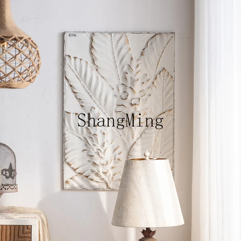 SM  porch bedroom background wall decoration three-dimensional painting wrought iron retro personalized wall decoration