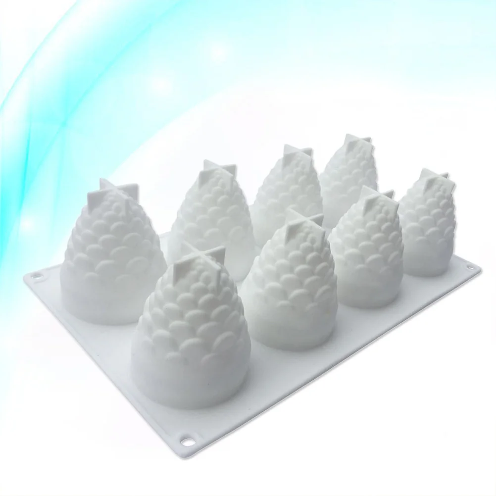 

Pine Cone Silicone Mold Baking Tools Non-Stick Cake Mousse Chocolate Mold Gift For Adults White