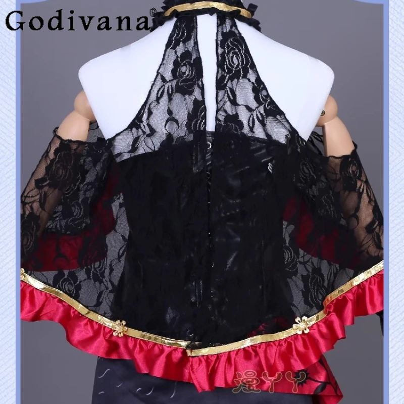 Juego Identity V, conjunto de vestido de Cosplay para mujer, disfraz de médico de Halloween, nuevo vestido femenino, traje de fiesta elegante negro y rojo