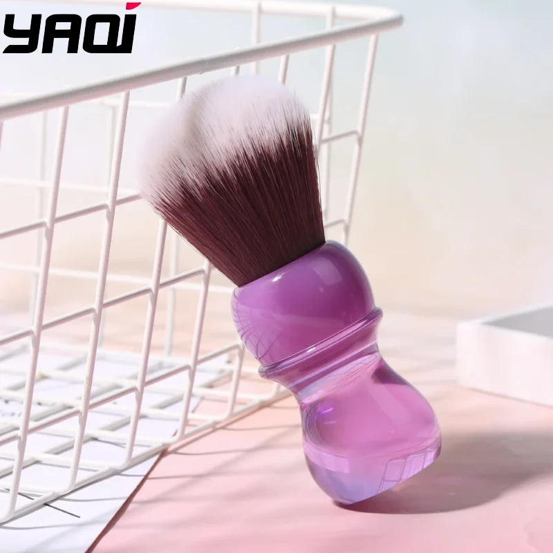 2026 YAQI Professional 24mm Purple Handle Mink Synthetic Hair Knot Mens Wet Shaving Brush Flash Sale！
