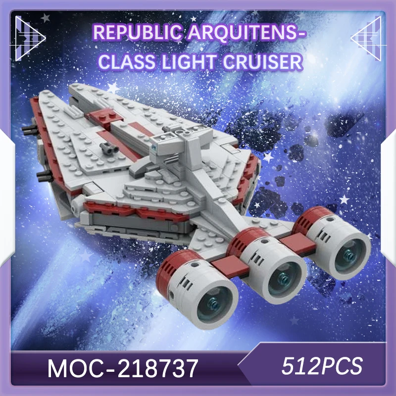 512PSC DIY Space War Republic Arquitens-class Light Cruiser Building Block Model DIY Star Brick BOYS Birthday Gifts MOC-218737
