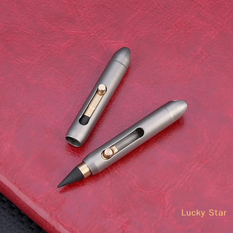 Eternity Pencil Portable Titanium Alloy Everlasting Pencil Desk Decor Pocket Pen For Writing Unique Keychain Pendant School