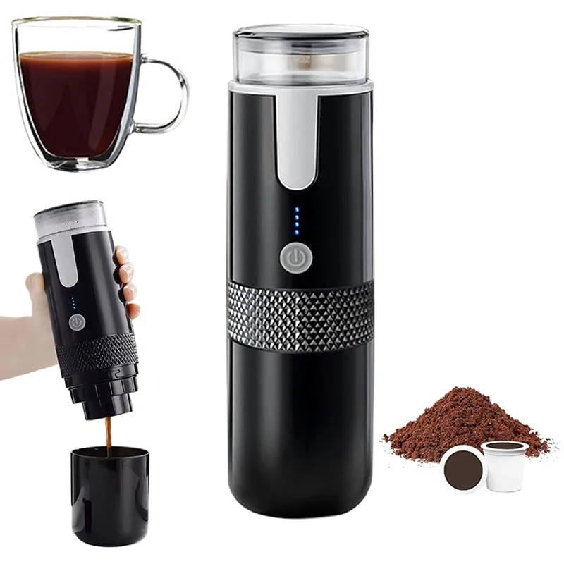 Portable Wireless Coffee Maker For K Cup Capsules Small Electric Coffee Maker One Button Operated For Camping Picnic Outdoor Use