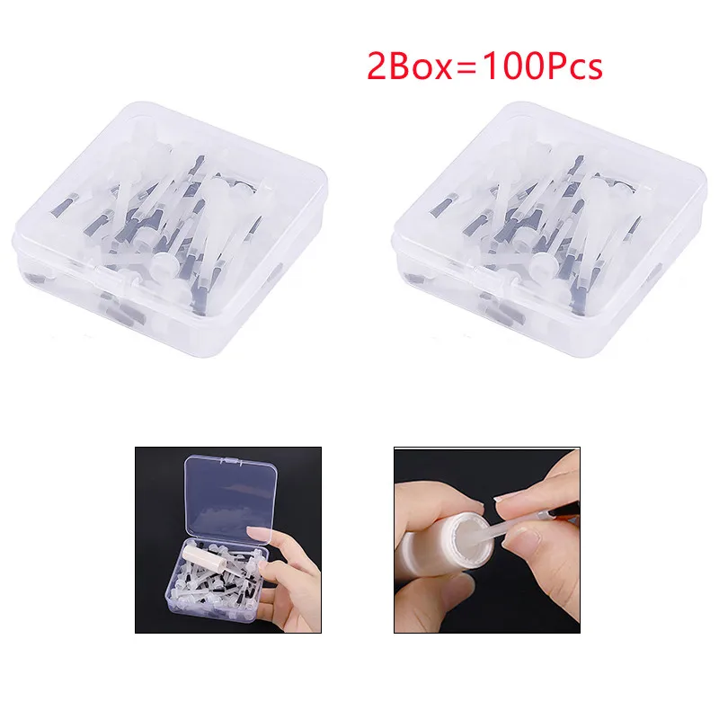 50pcs/100pcs Einweg-Nagellack bürste Nagellack flasche Ersatz bürste Nail Art Pinsel flüssige Applikatoren Maniküre-Werkzeuge