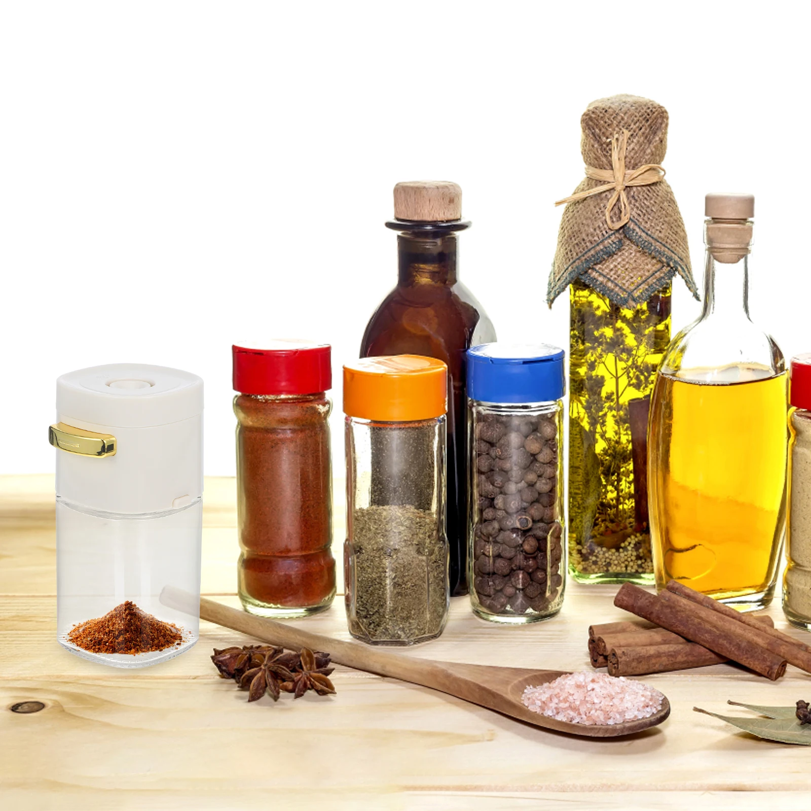 

Pressing Salt Bottle Clear Glass Seasoning Dispenser Leak-Proof Spice Jar Kitchen Restaurant Use Multipurpose Condiment