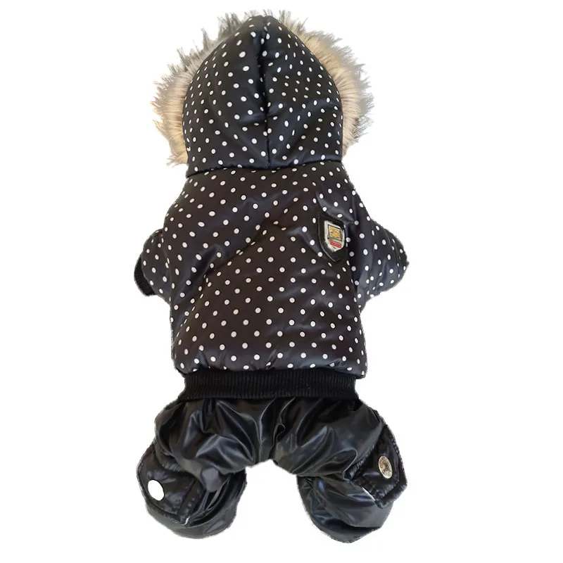 Dot Pattern Winter Pet Dog Jacket for Small Dogs Warm Puppy Clothes French Bulldog Costume Medium Coat Chihuahua Dog Jumpsuit